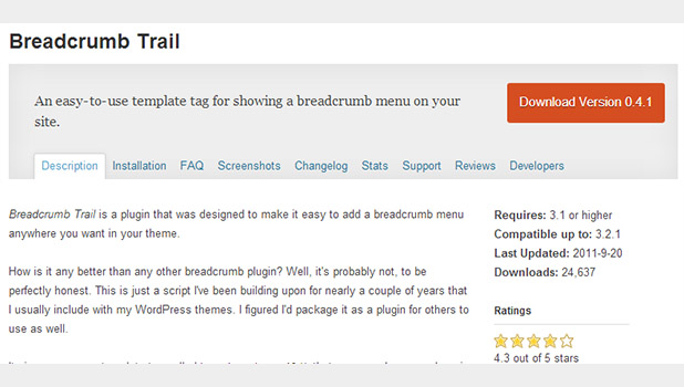 Breadcrumb Trail WordPress plugin