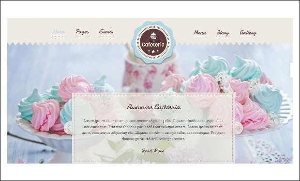 Cafeteria - WordPress Themes for Bakery and Cakery