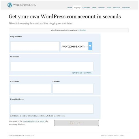 Creating a free website on WordPress