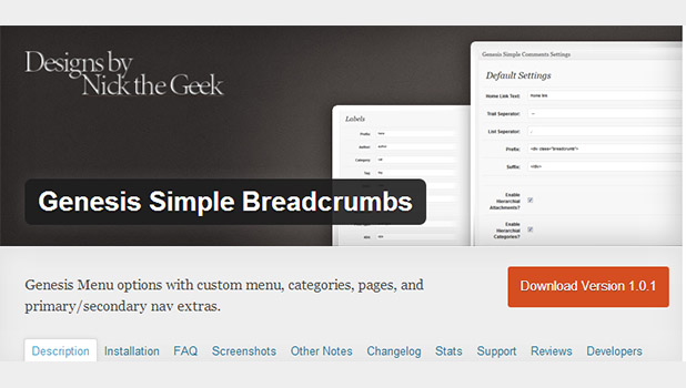 Genesis Simple Breadcrumbs WordPress plugin