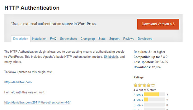 HTTP Authentication WordPress Plugin