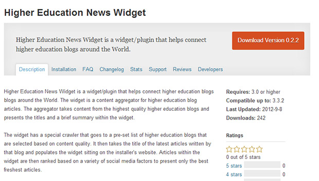 Higher Education News Widget