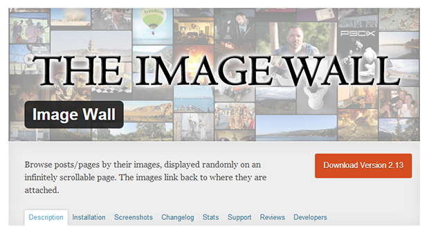 Imagewall wordpress plugin