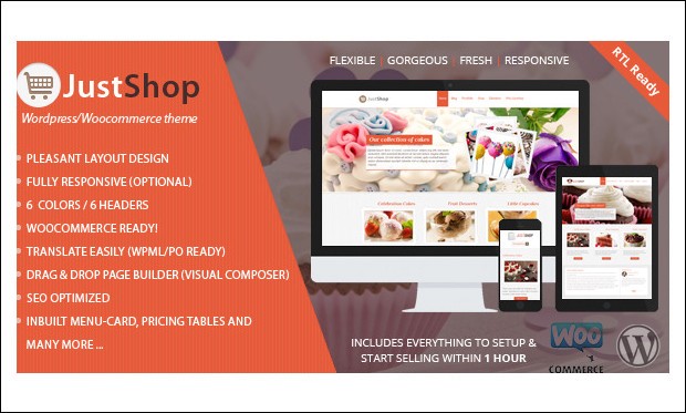 Justshop - WordPress Themes for Bakery and Cakery