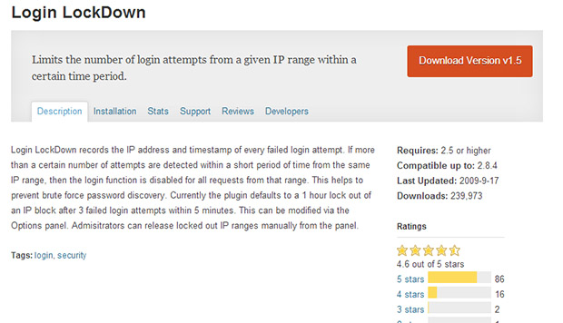 Login LockDown WordPress Plugin