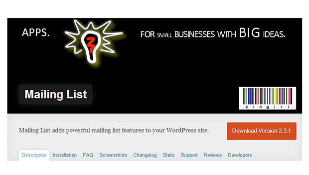 Mailing List - WordPress Plugin