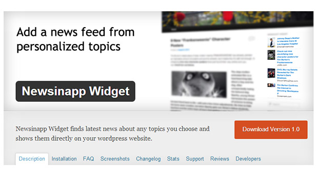 Newsinapp Widget WordPress plugin