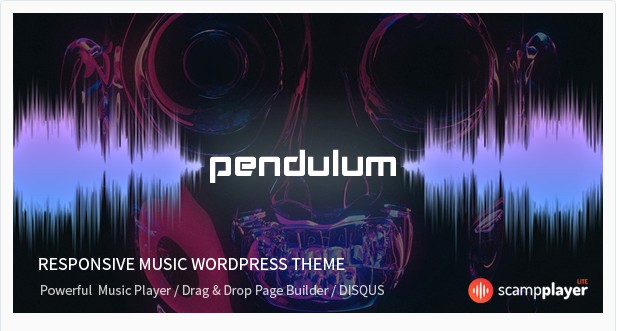 Pendulum Responsive Music WordPress Theme for Bands and Djs