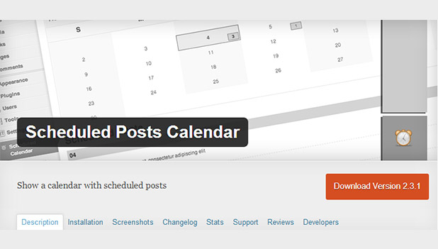 Scheduled Posts Calendar