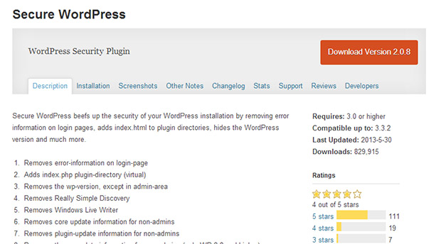 Secure WordPress WordPress Plugin