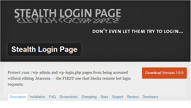 Stealth Login - WordPress Plugin