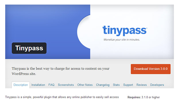 Tinypass WordPress Plugin
