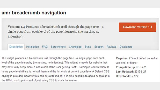 amr breadcrumb navigation WordPress plugin
