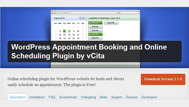vCita Appointment Booking and Online Scheduling Plugin