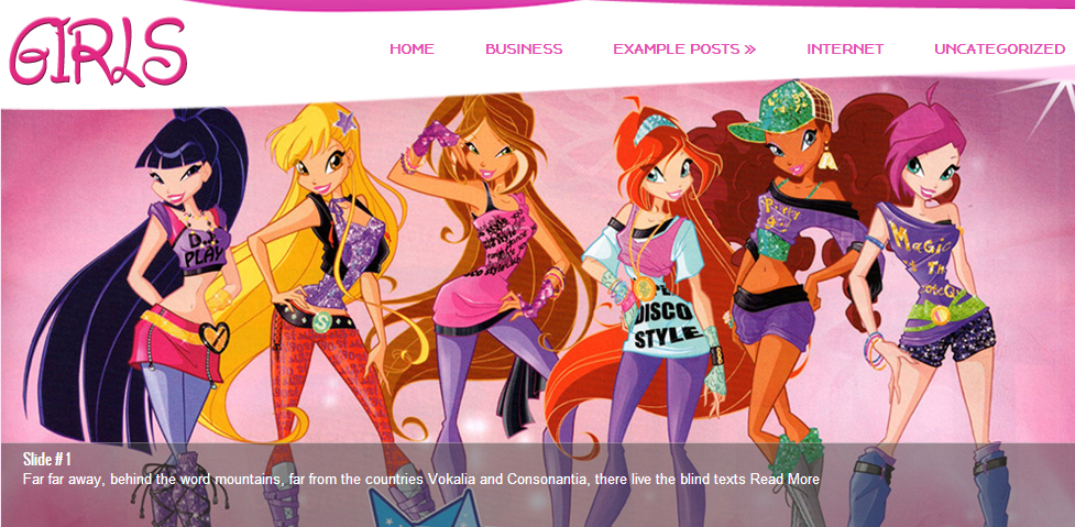 Girls - Cartoon WordPress Template
