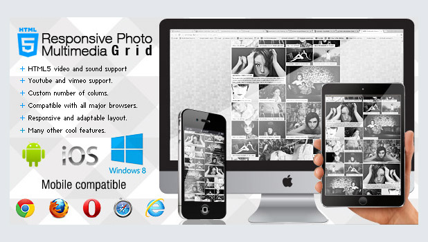 HTML5 Responsive Photo Multimedia Grid