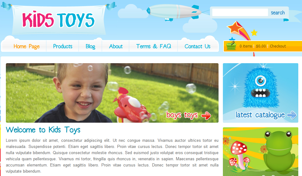 Kids Toys - Cartoon WordPress Template