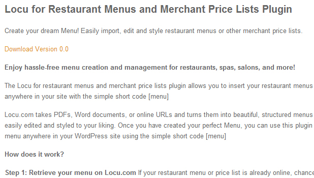 Locu for Merchant Price Lists and Restaurant Menus