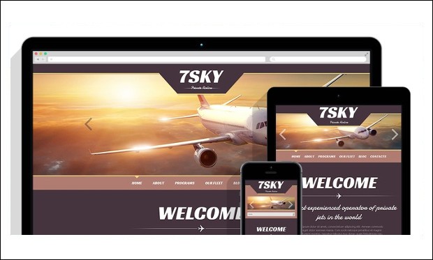 Private Airline Responsive - WordPress Templates for Airlines