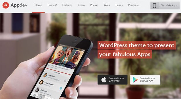 WordPress Template for App Showcase Website