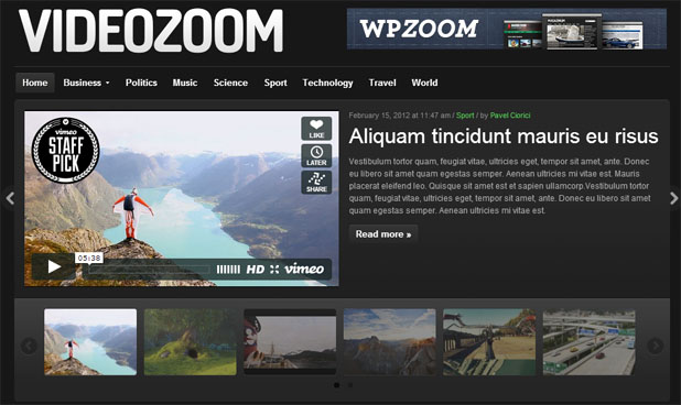 VideoZoom - Video WordPress Theme