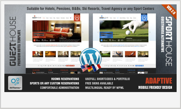 Guesthouse - Hotels and Resorts WordPress Theme