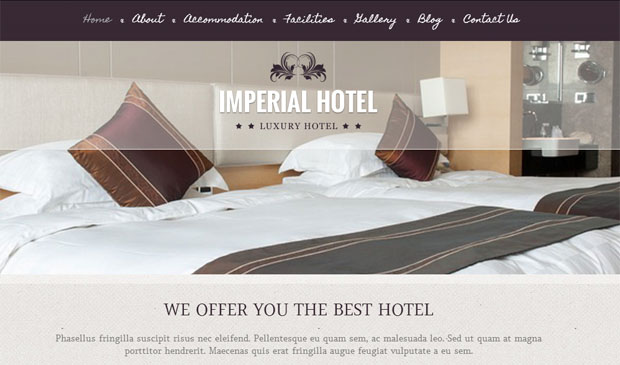 Imperial - Hotels and Resorts WordPress Theme