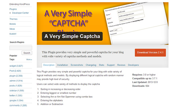A Very Simple Captcha WordPress Captcha Plugin