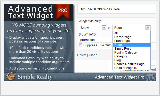 Advanced Text Widget plugin