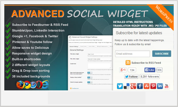 Advanced social widget Plugin