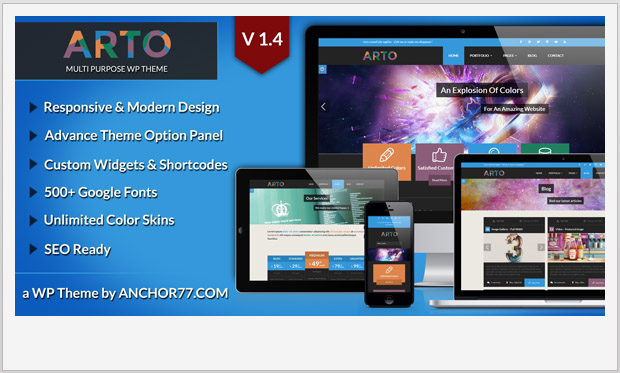 Arto -Flat Design WordPress theme