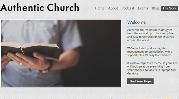 Authentic - Church WordPress Theme