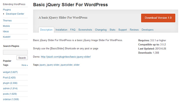 Basic jQuery Slider -WordPress jQuery Slideshow Plugin