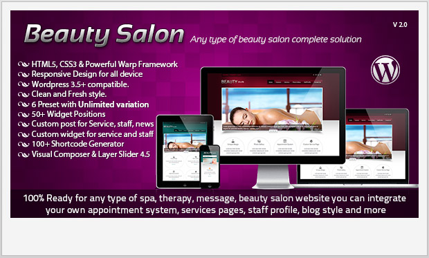 Beauty Salon - Salons and Spas WordPress Theme