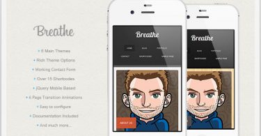 Breathe - jQuery Mobile WordPressTtheme