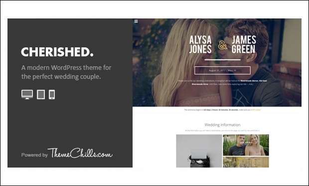 Cherished - Notch Wedding WordPress Themes