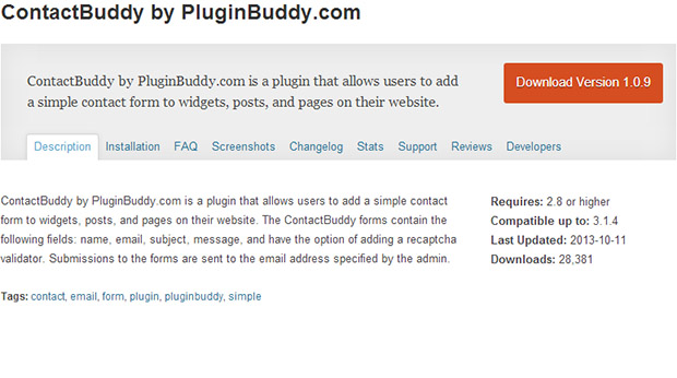 Contact buddy Plugin