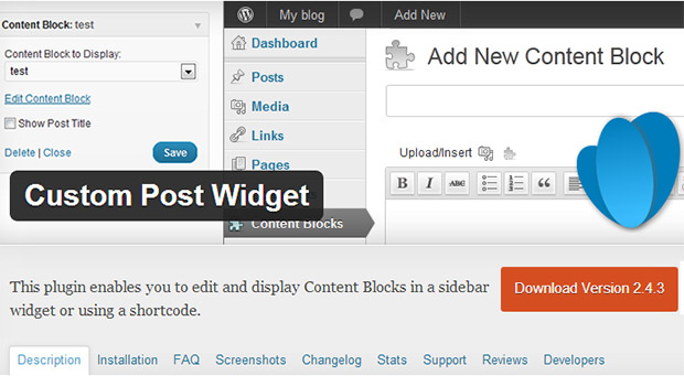 Custom post widget plugin