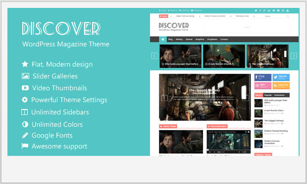 Discover -Flat Design WordPress theme