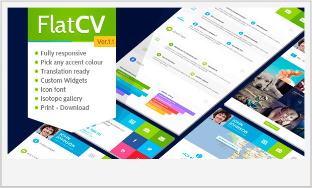 FlatCV - vCard WordPress Theme
