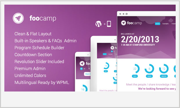 FooCamp - Events and Conferences WordPress Theme