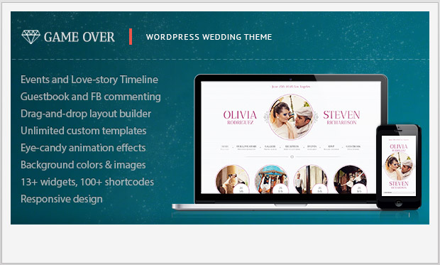 GameOver -Notch WordPress Theme for Wedding Websites