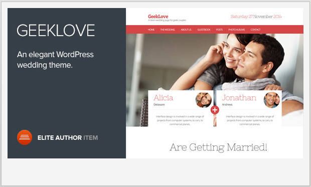 GeekLove -Notch WordPress Theme for Wedding Websites