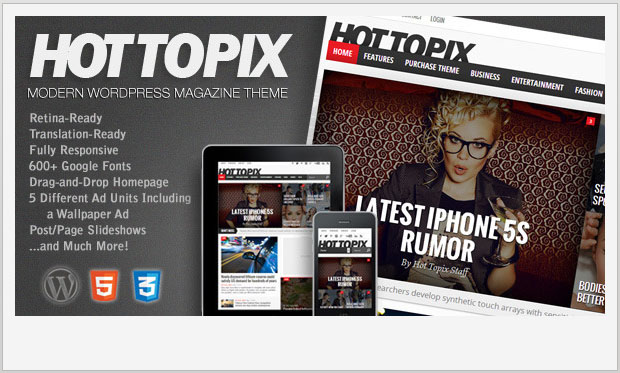 Hot Topix - News Website WordPress Theme
