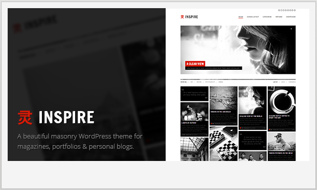 Inspire -Pinterest style WordPress theme
