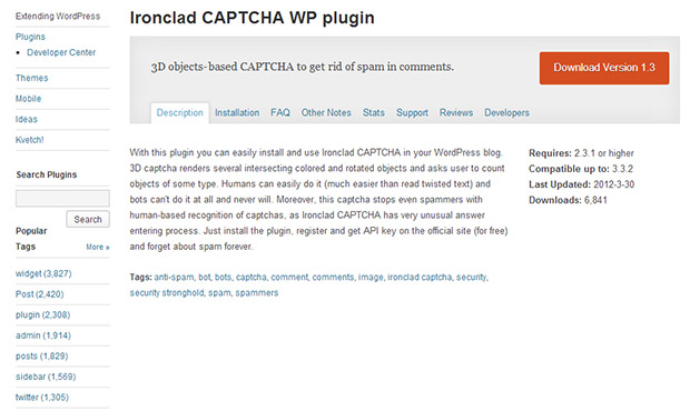 Ironclad Captcha -WordPress Captcha Plugin