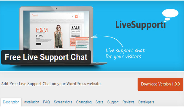 Live support chat Plugin