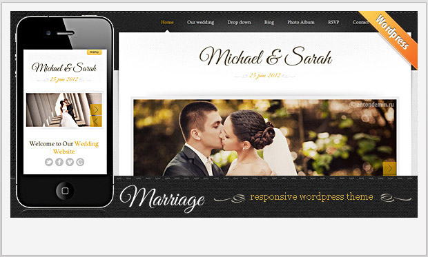 Marriage -Notch WordPress Theme for Wedding Websites