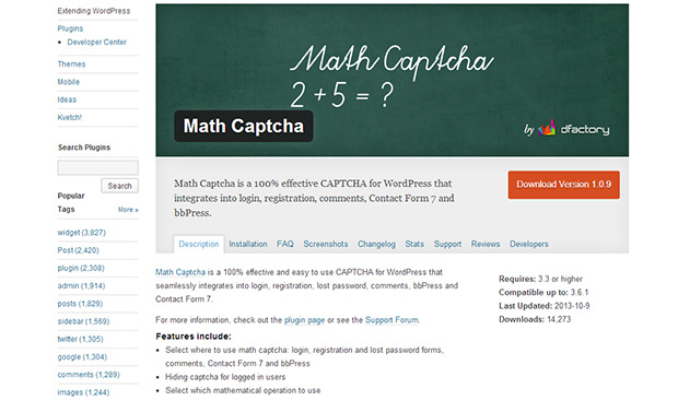 Math Captcha -WordPress Captcha Plugin