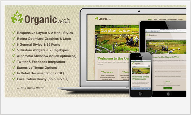 Organic Web -Environmental WordPress Theme
